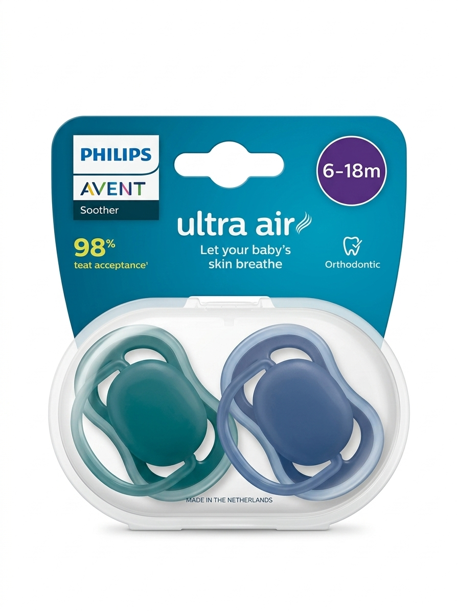 Sucettes Philips Avent Ultra Air (Jour et Nuit) 6-18 mois