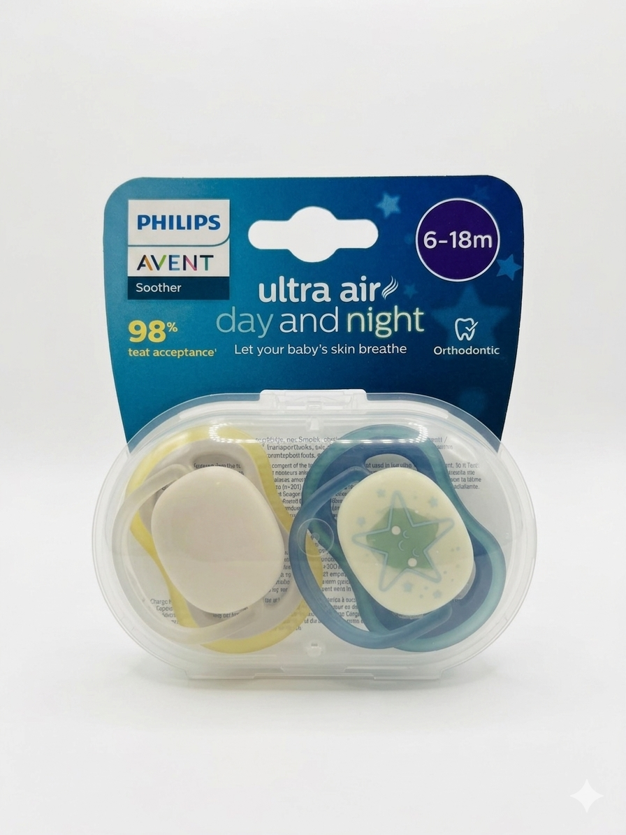 Sucettes Philips Avent Ultra Air (Jour et Nuit) 6-18 mois