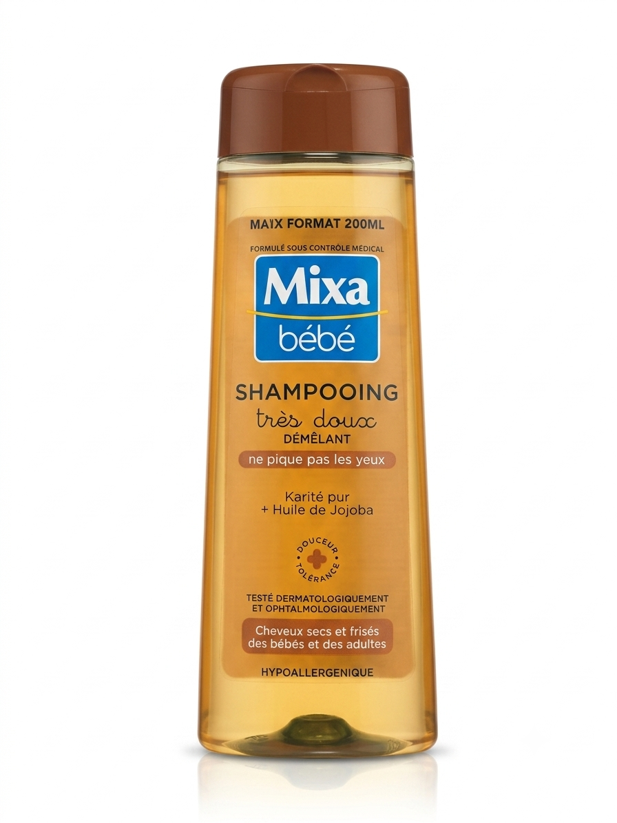 mixa bébé SHAMPOOING TRÈS DOUX KARITÉ PUR + HUILE DE JOJOBA 200ml